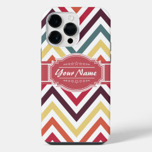 Coque Pour Pour iPhone 14 Pro Max Motif tendance Chevron avec nom personnalisé