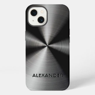 Etui iPhone 13 Motif-texte personnalisé en métal en acier inoxyda