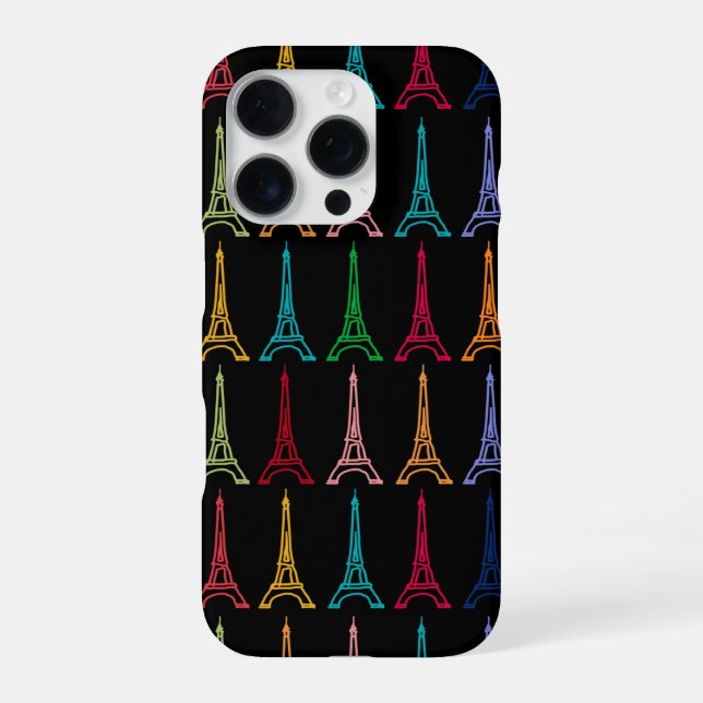 Coque iPhone motif tours eiffel couleur (Verso)