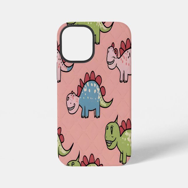 Coque iPhone Motif transparent de dinosaure mignon (Verso)
