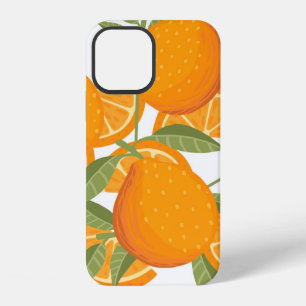 Coque iPhone 12 Motif transparent de fruits jaunes oranges de citr