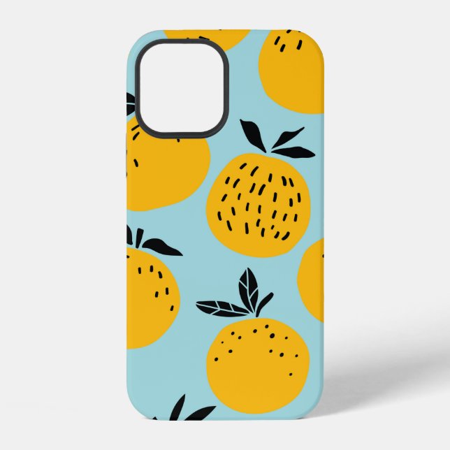 Coque iPhone Motif transparent de fruits oranges (Verso)