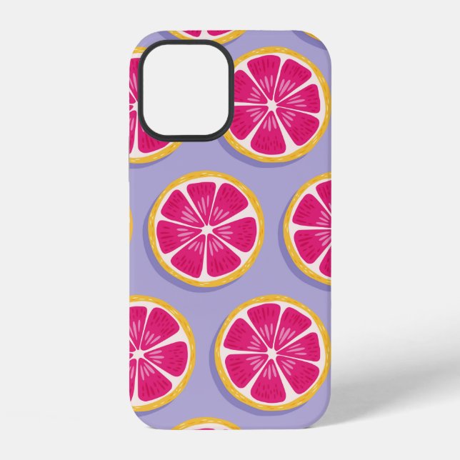 Coque iPhone Motif transparent de fruits, tranches de pamplemou (Verso)