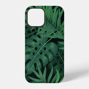 Coque iPhone 12 Motif transparent vert de nuit tropicale