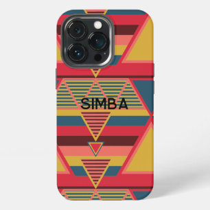 Etui iPhone 13 Pro Motif triangle coloré panafricain personnalisé