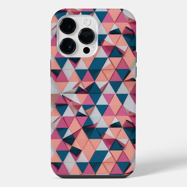 Coque iPhone Motif Triangle Coloré – Rétro Moderne  (Verso)