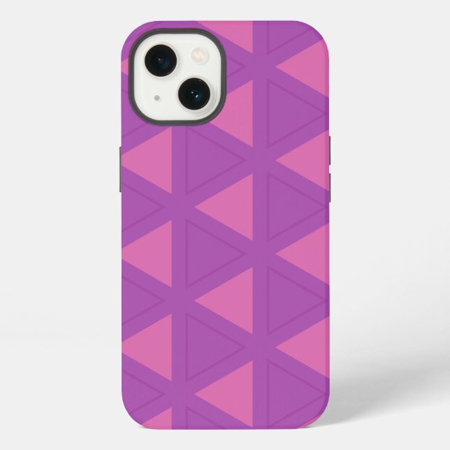 Coque iPhone Motif triangle violet moderne (Verso)