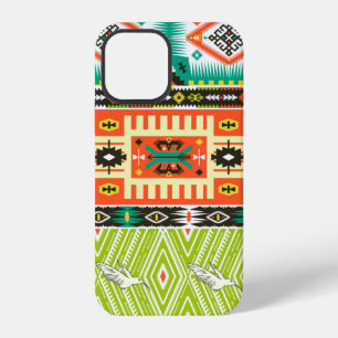 Coque iPhone 12 Motif tribal sans couture avec des éléments géomét