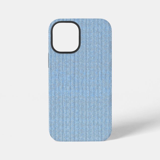 Coque iPhone Motif tricot rayé Jersey en bleu bébé  (Verso)