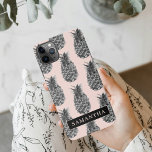 Coque iPhone 11Pro Max Motif Tropical Grey & Rose Ananas Avec Nom<br><div class="desc">Motif Tropical Grey & Rose Ananas Avec Nom</div>