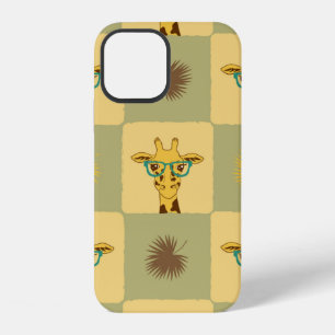 Coque iPhone 12 Motif tropical sans couture avec girafe et palme l