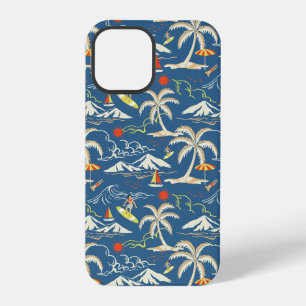 Coque iPhone 12 Pro Motif Tropical Surf Rétro