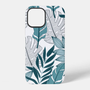 Coque iPhone 12 Motif tropicale avec plantes et feuilles à la mode