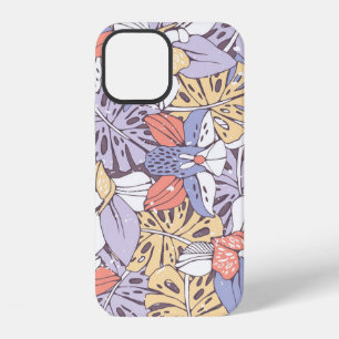 Coque iPhone 12 Motif Tropique sans soudure avec orchidée et monst