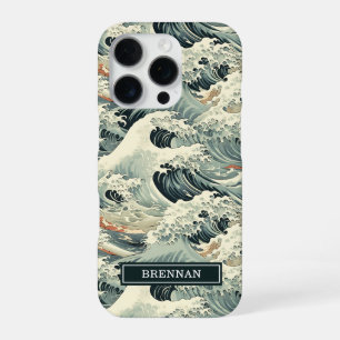 Coque iPhone 16 Pro Motif Vague Japonais Monogrammé