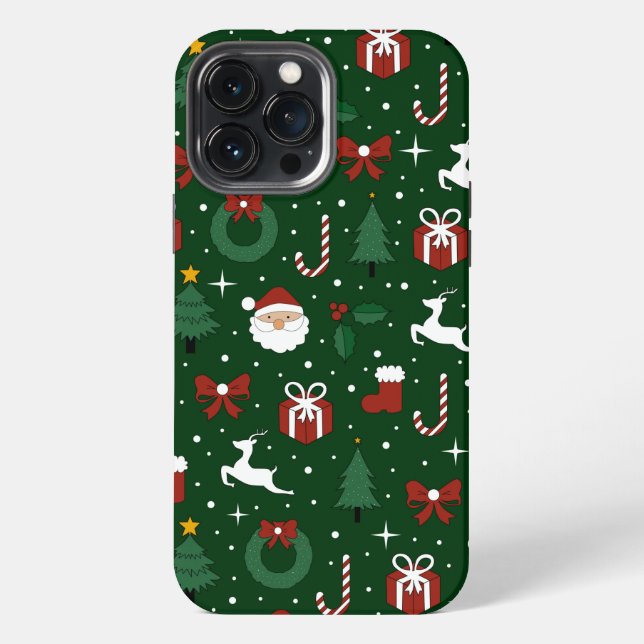 Coque iPhone Motif vert de Noël (Verso)