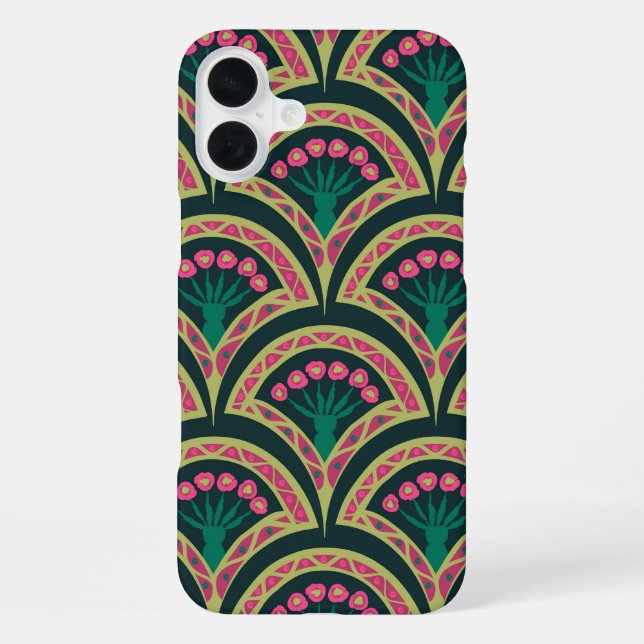 Coque iPhone motif vert en forme de coquillage (Verso)