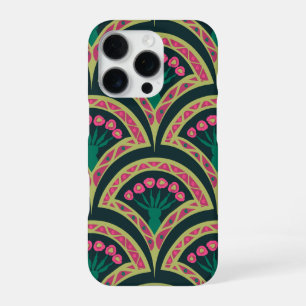 Coque iPhone 16 Pro motif vert en forme de coquillage