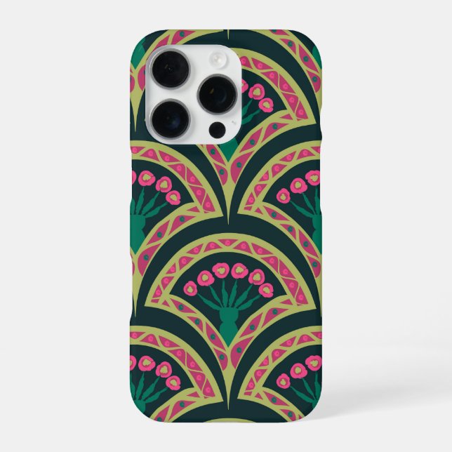 Coque iPhone motif vert en forme de coquillage (Verso)