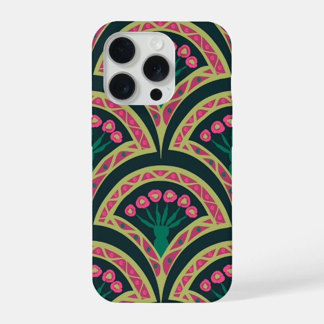 Coque iPhone motif vert en forme de coquillage (Verso)
