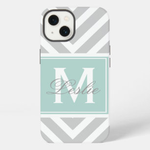 ETUI iPhone 13 MOTIF VERT ET GRIS EN BON ÉTAT DE CHEVRON