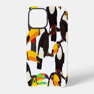 Coque iPhone 12 Motif Vintage des oiseaux tropicaux du Toucan