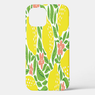 Coque iPhone 12 Motif vintage d'été aux agrumes de citron