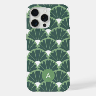 Coque iPhone 15 Pro Max Motif Vintage Vert Initial Monogramme Mini