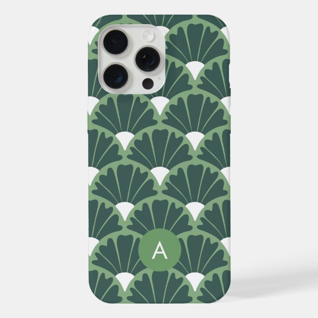 Coque iPhone Motif Vintage Vert Initial Monogramme Mini (Verso)