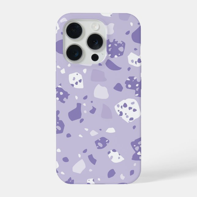 Coque iPhone Motif violet abstrait minimal (Verso)