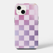 Motif Violet Dégradé à Carreaux Rétro