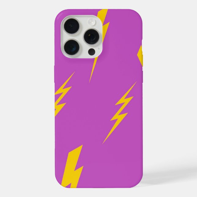 Coque iPhone Motif Y2K Fond Violet Éclair (Verso)