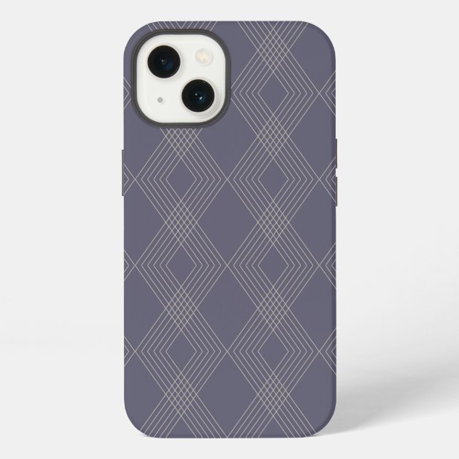 Coque iPhone Motif zig zag gris, cool, tendance, simple et mode (Verso)