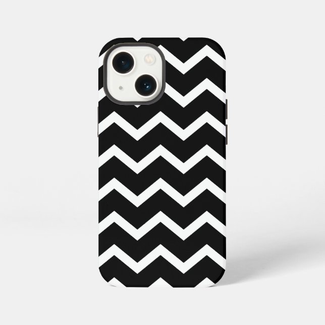 Coque iPhone Motif zig zag noir et blanc. (Verso)