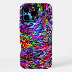Coque iPhone 16 Pro Max Motif Zigzag Couleurs Tourbillonnantes