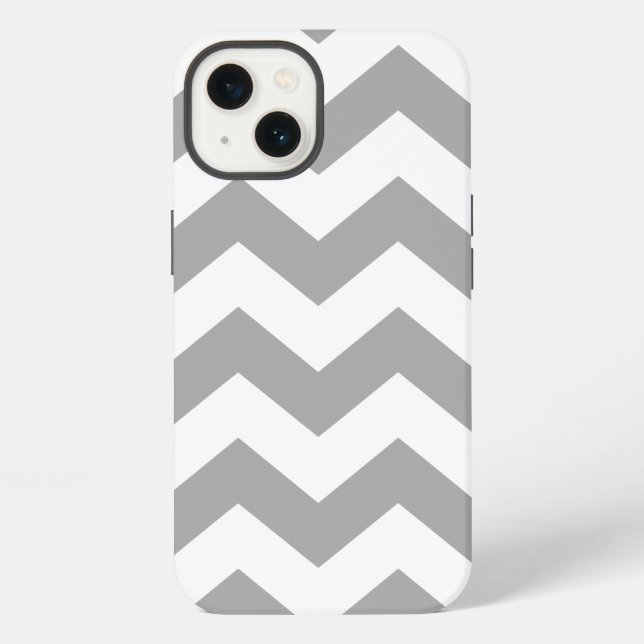 Coque iPhone Motif Zigzag Gris (Verso)
