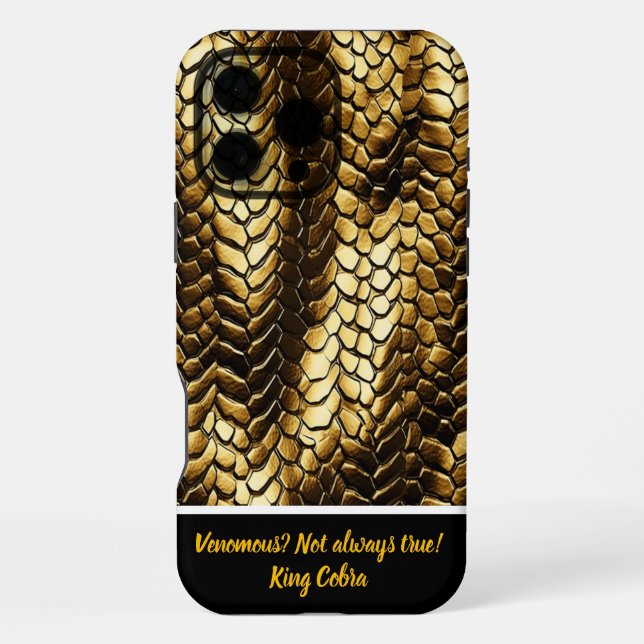 Coque iPhone Motifs complexes de peau de serpent doré (Verso)