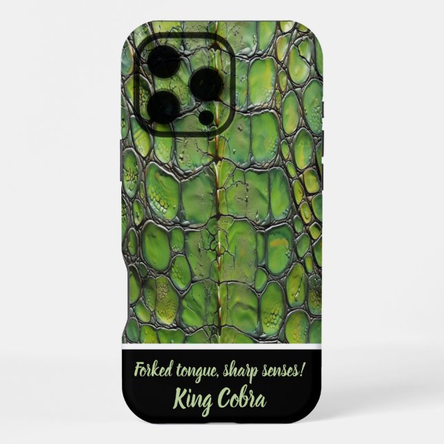 Coque iPhone Motifs complexes de peau de serpent vert (Verso)