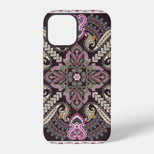 Coque iPhone 12 Motifs de mandala vintage colorés en motif sans co