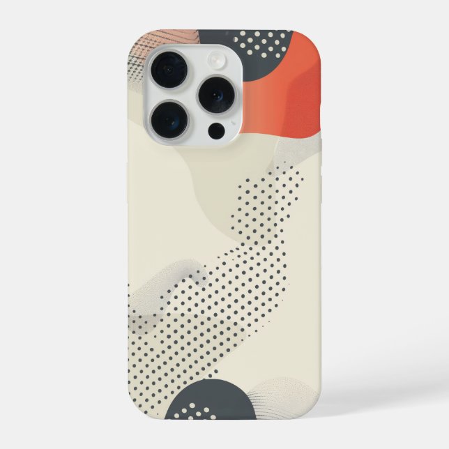 Coque iPhone Motifs de points avec formes courbes (Verso)