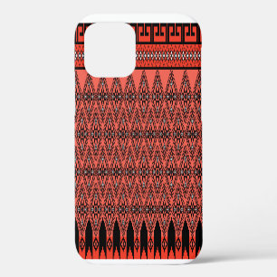 Coque iPhone 12 Motifs de tissus : décoration arrière - plan bleue