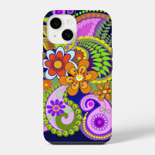 Coque Pour iPhone 14 Motifs et fleurs de Paisley colorés