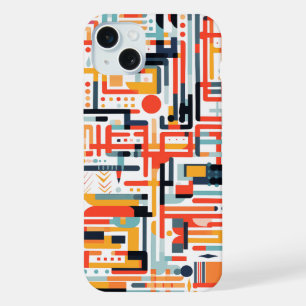 Coque iPhone 15 Plus Motifs point et tige sur blanc