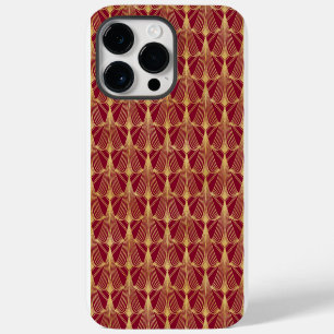 COQUE POUR POUR iPhone 14 PRO MAX MOTIFS RED & GOLD ART DECO