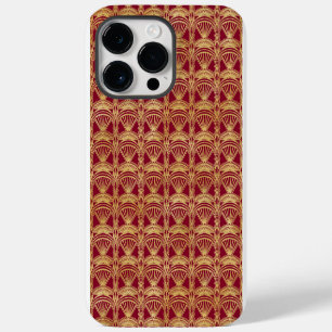 COQUE POUR POUR iPhone 14 PRO MAX MOTIFS RED & GOLD ART DECO