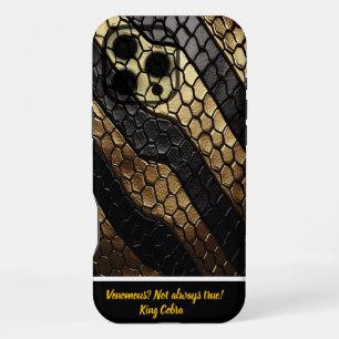 Coque iPhone 16 Pro Max Motifs saisissants d'une peau de serpent noir et o