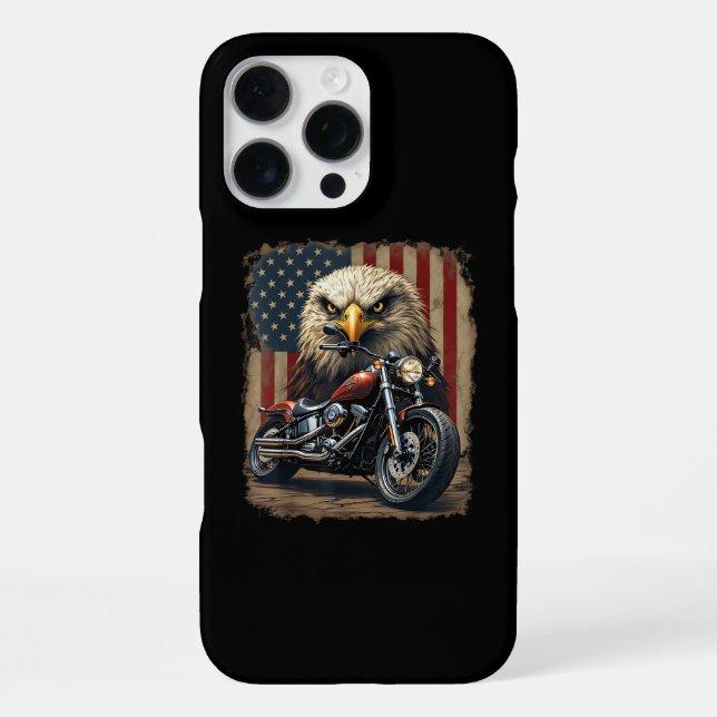 Coque iPhone Motocyclette Drapeau USA Rétro Biker Chopper (Verso)
