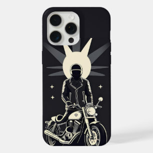 Coque iPhone 15 Pro Max Motocycliste roulant sous un ciel éclairé par la l