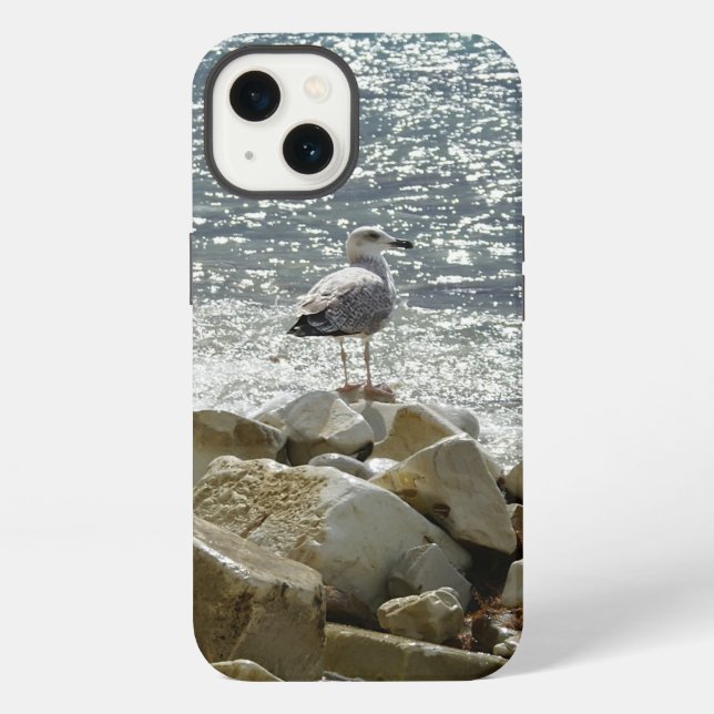 Coque iPhone Mouette et mer (Verso)