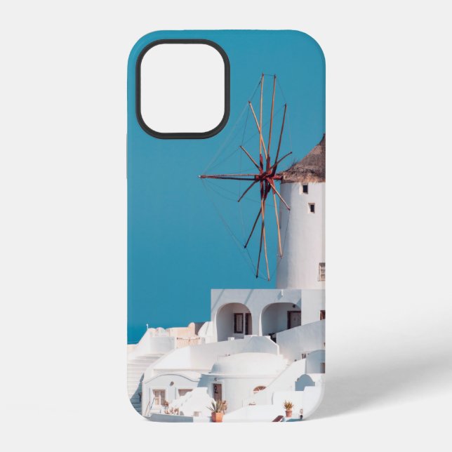 Coque iPhone moulin Brown et blanc (Verso)
